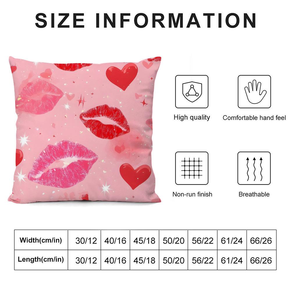 Lips Fashion Cushion Cover Pillowcase Ultra Soft Skin Friendly Fabric Cloud Like Comfort & Concealed Zipper