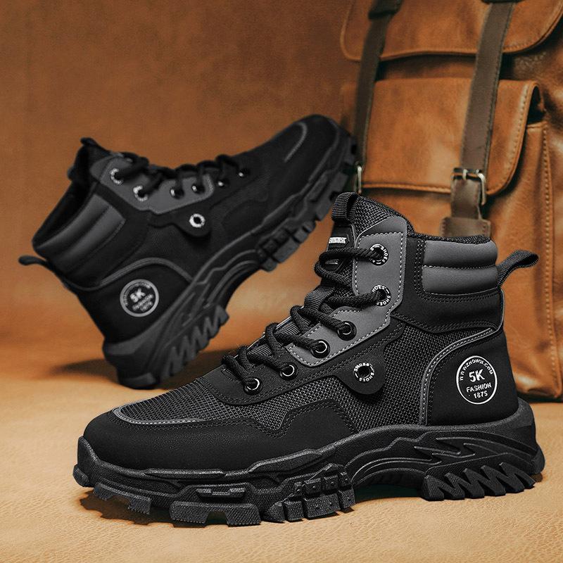 Spring new high-top British boots outdoor recreational mountaineering Martin boots tide KS 39 чёрный