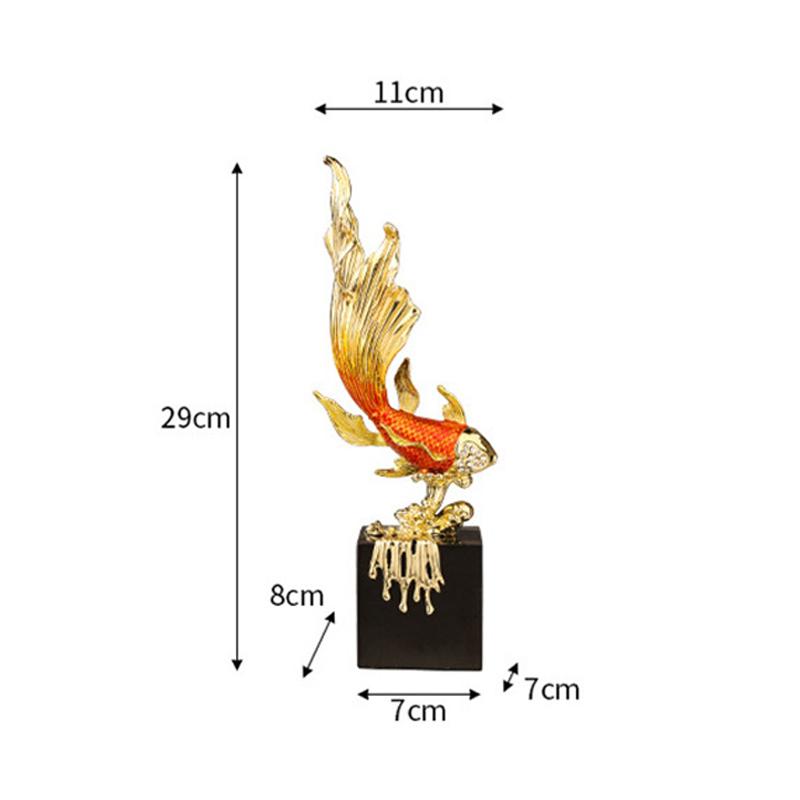 

Gilded Carp Alloy Handicraft Mascot Ornaments Desk Decoration Creative Artwork Lucky Carp Sculpture Room Aesthetic Decor