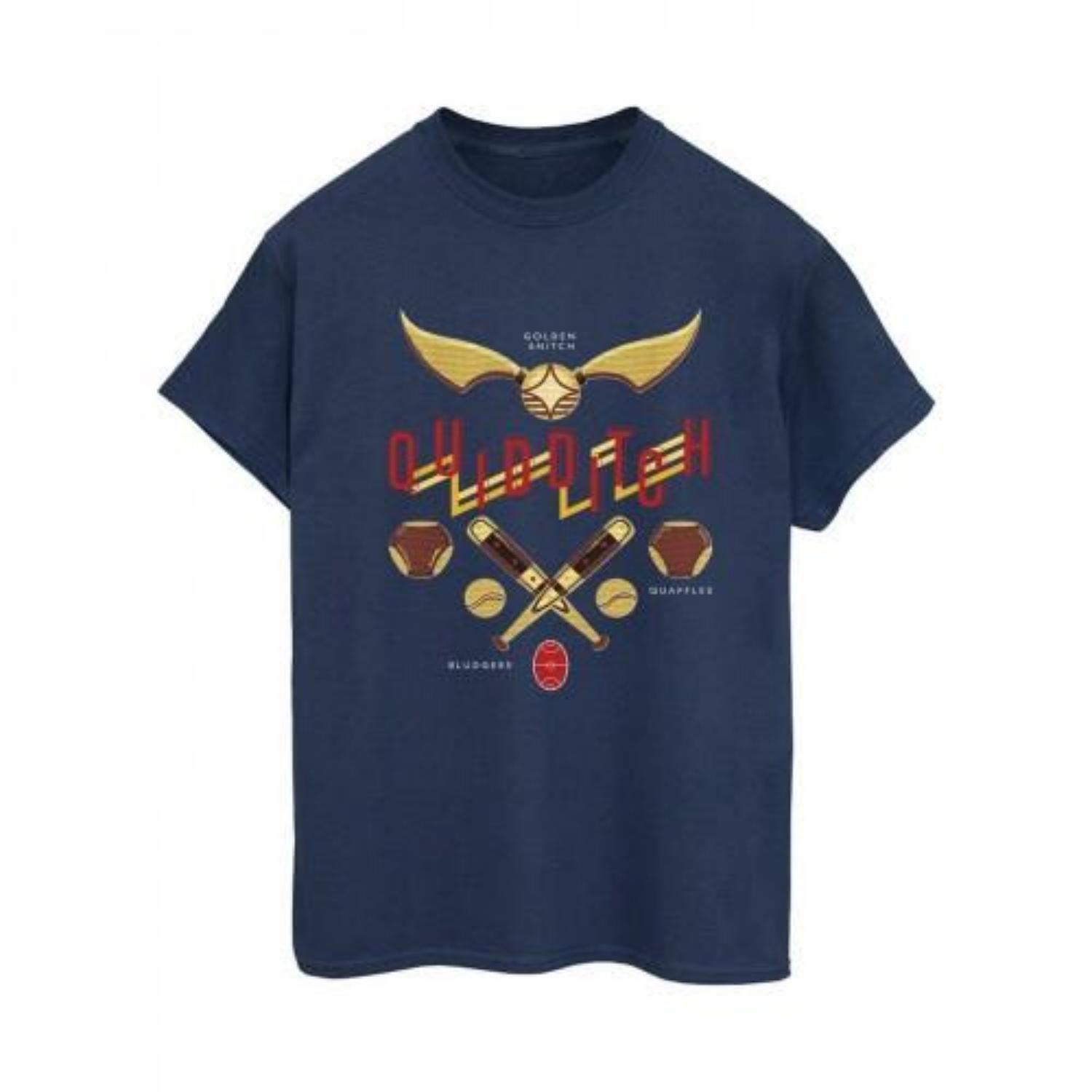 HARRY POTTER Womens_Ladies Quidditch Golden Snitch Cotton Boyfriend T-Shirt S