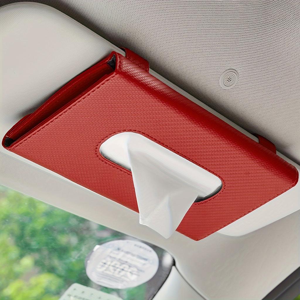 1PC Car Tissue Holder, Car Visor Napkin Box, Multi-functional PU Leather Rear Seat Tissue Box Tissue Bag, Suitable for All Models