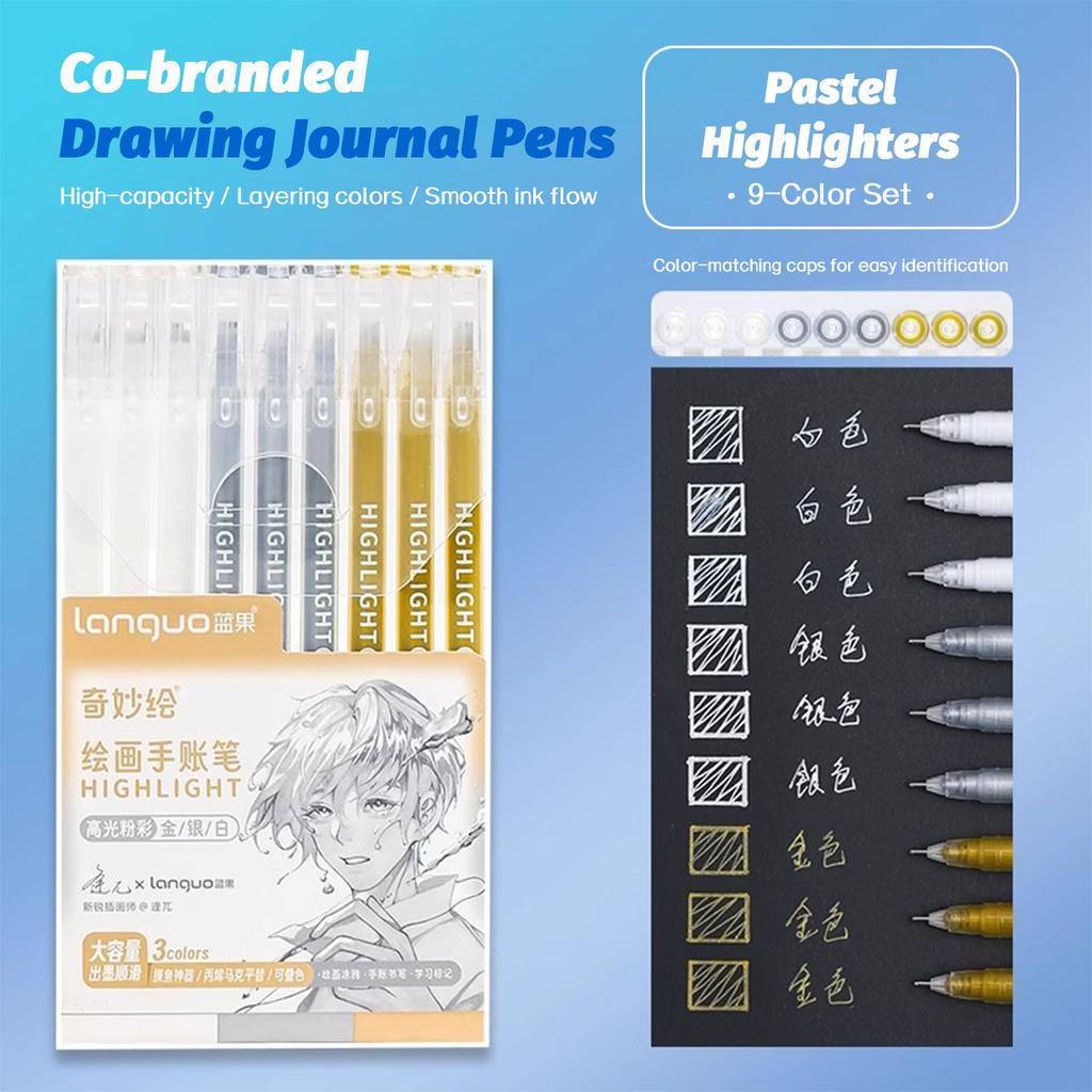 6/9pcs Set Languo Morandi Gel Pens 0.5mm Kawaii Pastel Set for Students Diary Scrapbook Painting & Drawing Pen School Supplies