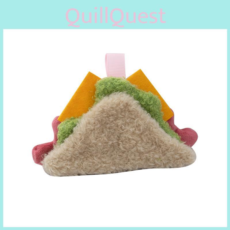 Cute Fries Hamburger Plush Toy Keychain With Pp Cotton Filling For Teens