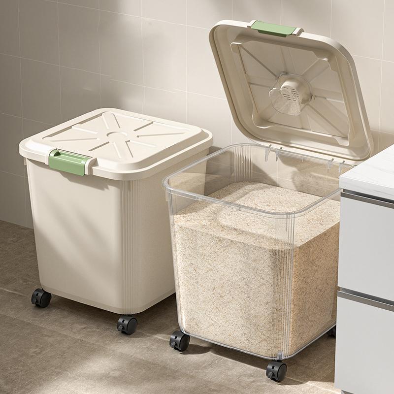 5/10/15Kg Rice Container Rice Storage Box Sealed Cereal Dispenser Insect Proof Pet Food Container Kitchen Organizer