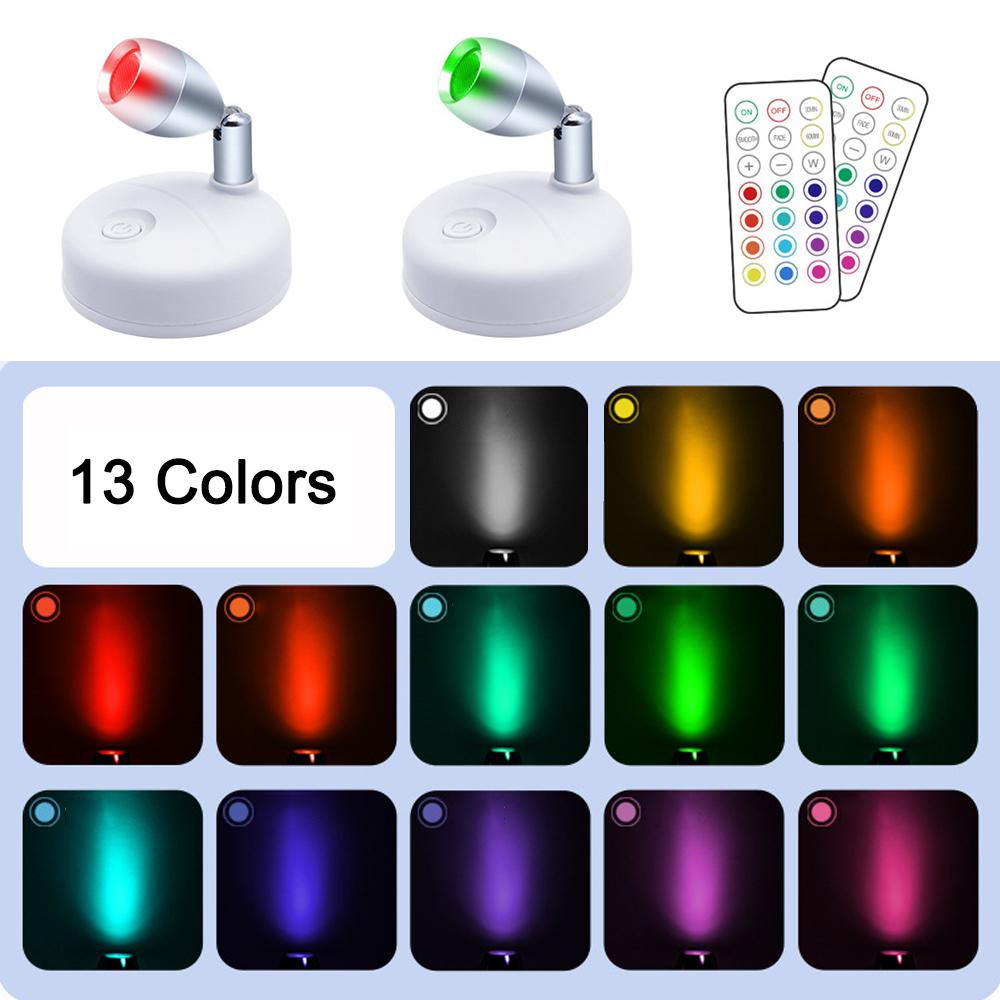 13 farben LED Unter Schrank Licht Fernbedienung LED Puck Licht Nacht Lichter Strahler für Korridor Schrank Kleiderschrank Dekor