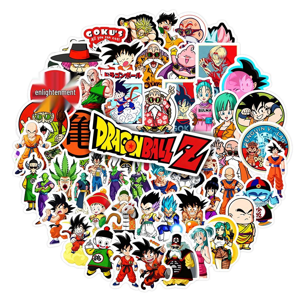 60 водостойких аниме-стикеров Dragon Ball для скрапбукинга, чехлов для телефонов, блокнотов и холодильников