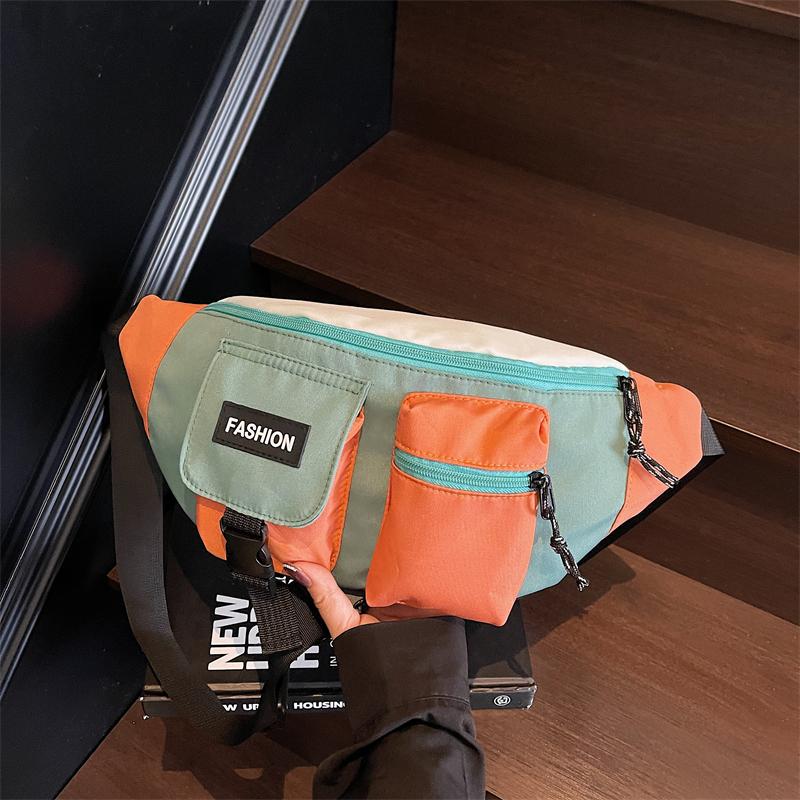 Sport Chest Bag Contrast Shoulder Bag Commuter Crossbody Bag