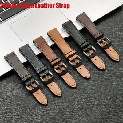 20 22mm Leather Strap for Samsung Galaxy Watch 7 6 5 4 40mm 44mm GearS3 Band Vintage Bracelet for Redmi Watch 3/5 Lite/Active