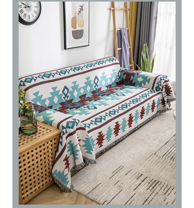 Pericarp West Coast Native Ortega Suitable for All Sofa Geometric Forest, Style, Pattern, Kilim, Pattern, Multifunctional, Washable, Seasons, Cover,