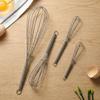 Stainless Steel Spring Handle Egg Beater - Manual Whisk for Eggs, Flour, and Cream