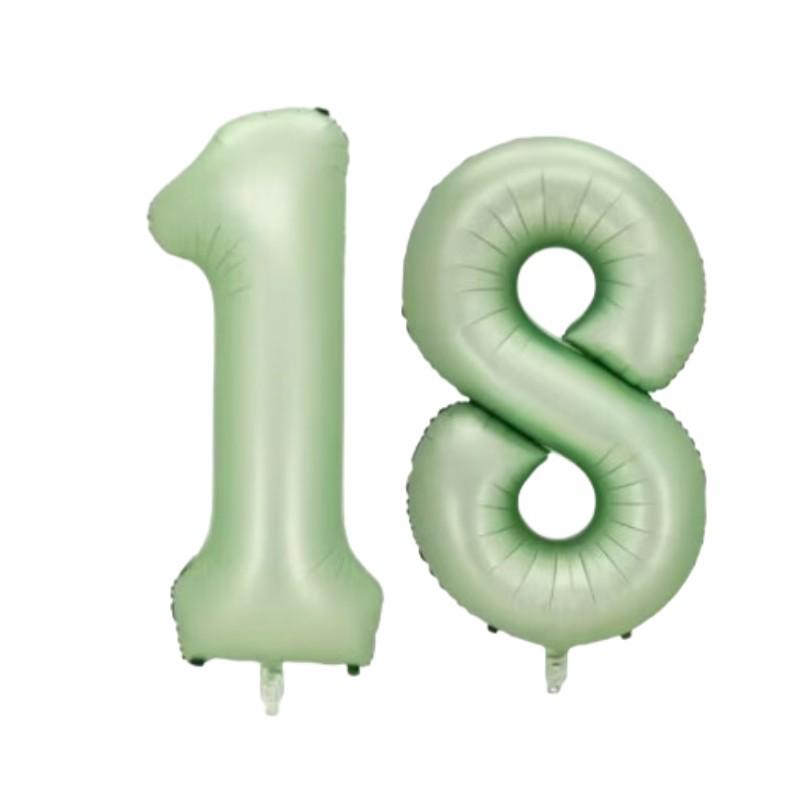 40-inch Olive Green Number Balloons for Forest Theme Birthday Party Decoration