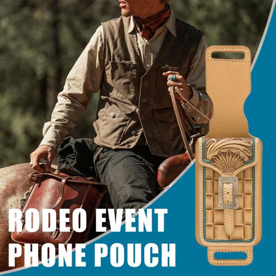 Batı Eyeri Telefon Tutucu Suni Deri Kılıf Eyerlere Uyar Kovboy Tasarımlı Ayarlanabilir Tokalı Askılı Telefon Kılıfı Binicilik Çiftlik Rodeo İçin