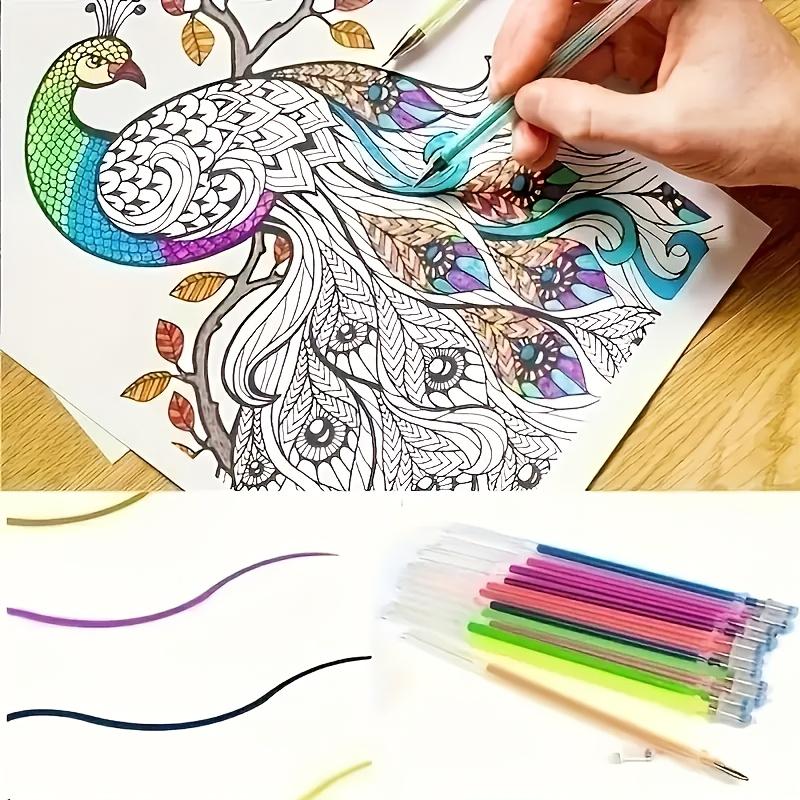 100 Color Bullet Tip Gel Pen Refills Set Glitter, Highlighter, Gouache Metallic Ink for Journaling Art
