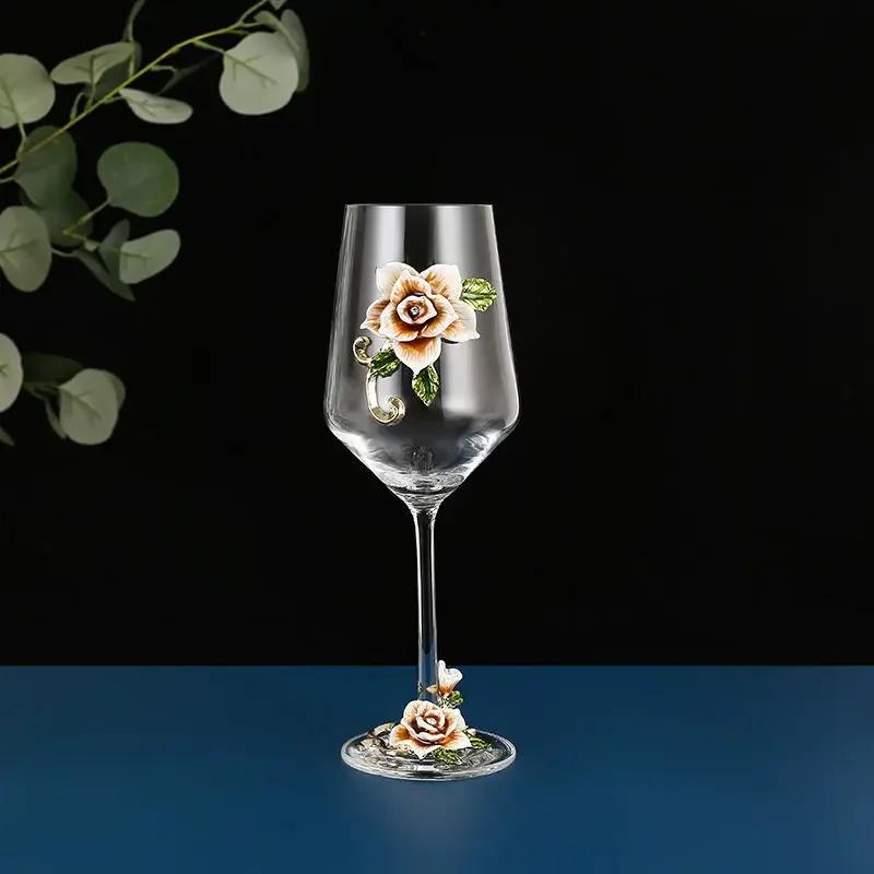 Creative Enamel Wine Glass Cup Mug Glasses for Champagne Flutes Original Cocktail Glasses Luxury Glass Cups Wineglass Spirit Set