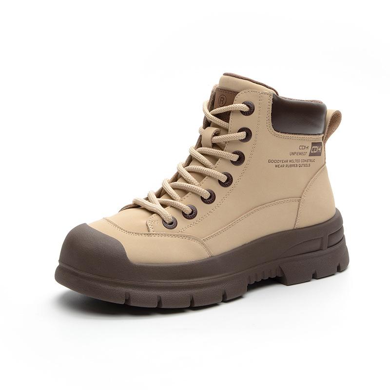 Martin Boots Platform Internet Celebrity Retro Contrasting Color 2025 New Spring and Autumn Fried Street Fashion Short Boots American Tooling Boots