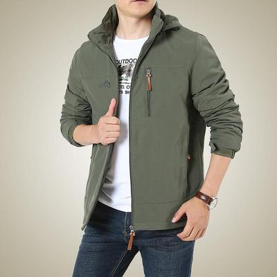 New Autumn and Winter Fleece Jacket Men's Casual Outdoor Removable Hood Quick-drying Cotton Jacket