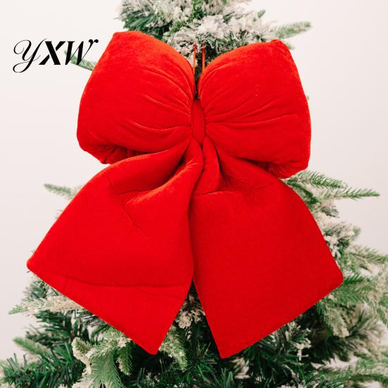 Festliche Samtschleife Weihnachtsdekoration Mehrgrößen-Design Stoff Klassische Farbe Handgemacht 3D-Form Schleifenknoten Dekoration Geschenkverpackung