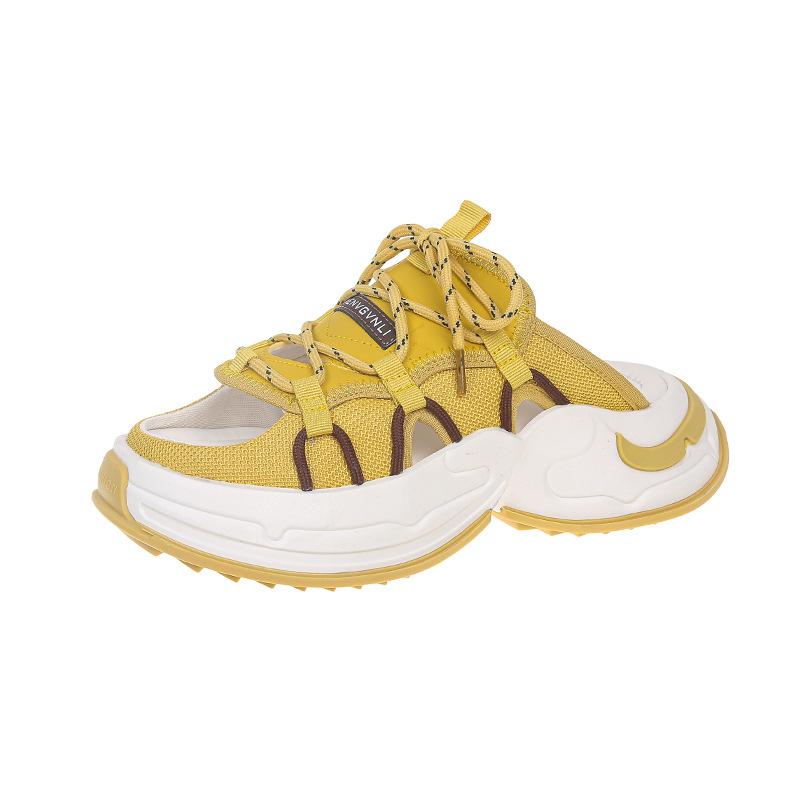 Lightweight American retro non-slip thick-soled sports slippers for women's summer wear 2025 new versatile soft-soled sandals shoes