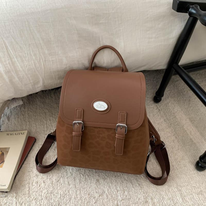 2025 Autumn New Korean Version of Women's Bags Solid Color Girls Backpack Good Development Fashion Casual Simple Contrasting Bag