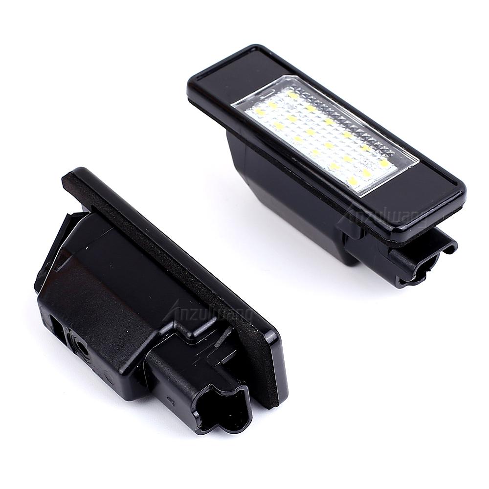 1Pair LED License Number Plate Light Canbus Error Free For Peugeot 207 CC 308 MK2 2008 208 Citroen Rear Plate Lamp