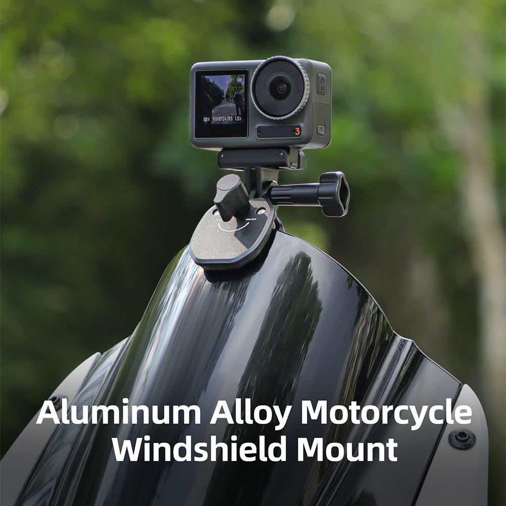 Universal Sports Camera Bracket Aluminum Alloy Motorbike Windscreen Clamp Mount for GoPro GO3S/Pocket/Action 4/Insta360 Series