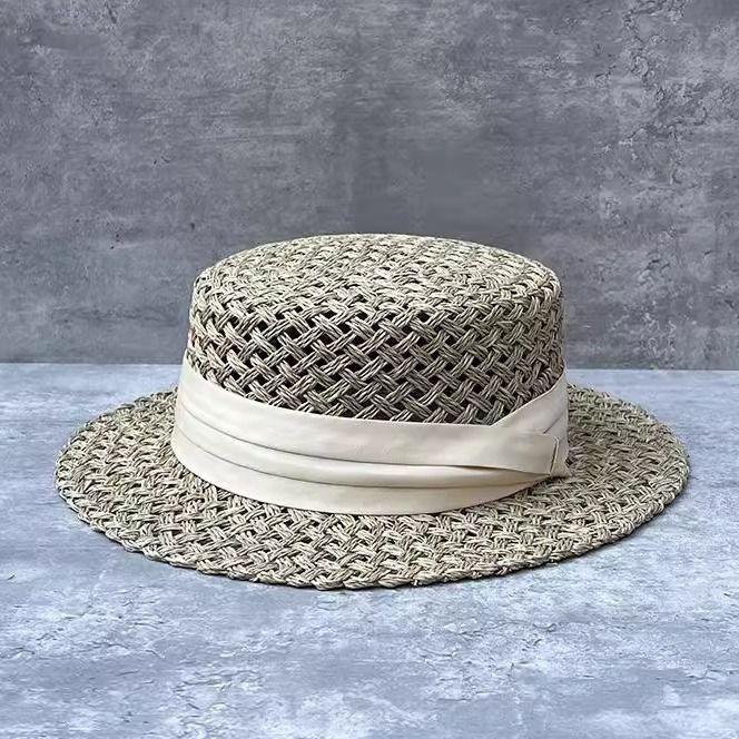 New Trend Summer Wide Brim Straw Hat Chapeau Ladies Panama Sun Hats Boater Black Beach Hat Sombrero Fedora Cowboy Jazz Cap