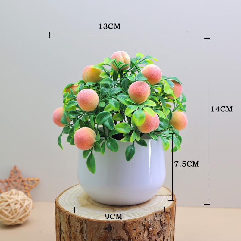Simulated Green Plants Apples Oranges Cherries Potted Plants Desktop Plant Decor