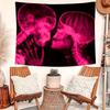 1 Pink X Ray Skeleton Kiss Tapestry 2D Single Print Edgy Durable Tapestry Home Bedroom Dorm Apartment Gothic Romantic Vibe Decor