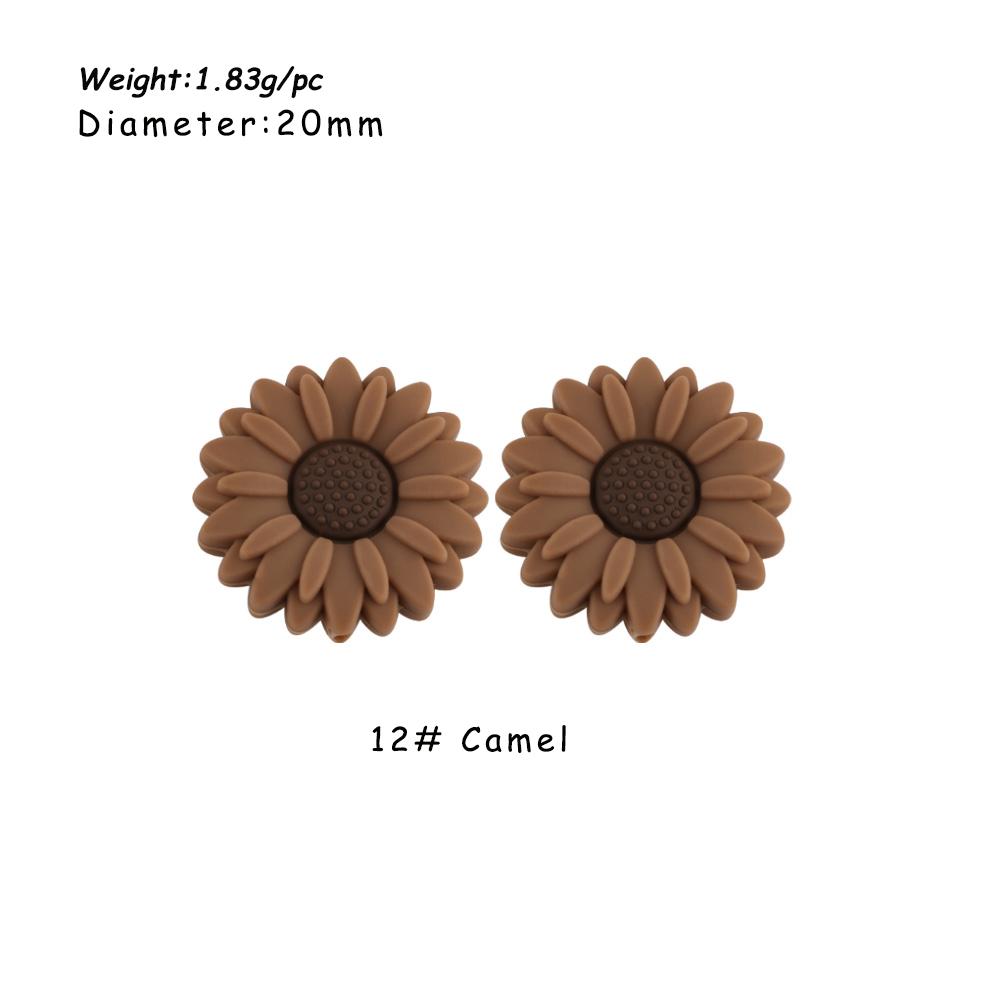 Kovict 5/15Pcs Daisy Sunflower Mini Silicone Beads DIY Pacifier Chain Bracelet Necklace Handmade Accessories For Jewelry Making
