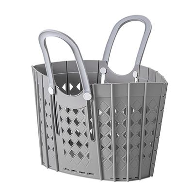 Laundry Basket Multifunction Plastic Foldable Clothes Hamper with Handles for Home Bathroom Grey