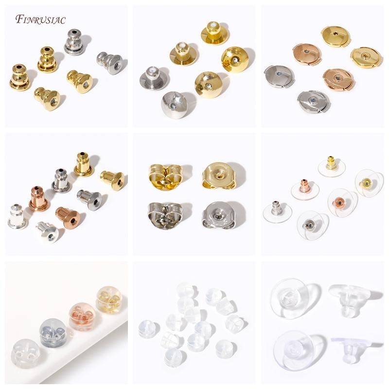 18K/14K Gold Plated Metal Earring Back Plug Cap For DIY Blocked Earrings Backs Stoppers Ear Accessories,Earring Back For Studs