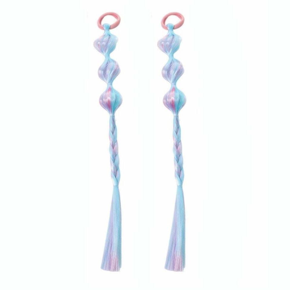 

2pcs Synthetic Stage Painted Hair Ties Hair Extension Girls Wig Hairbands Daily Style 1