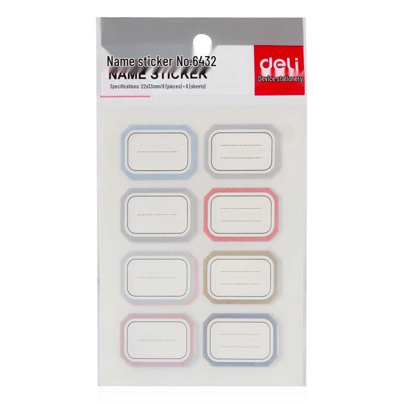 Deli Mixed Color Self-Adhesive Name Tags & Sticky Notes