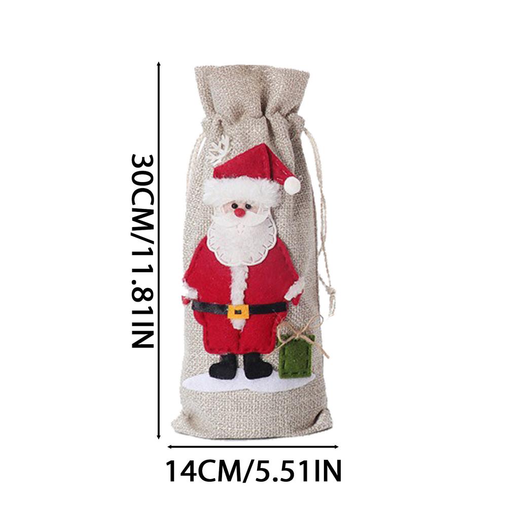 Wine Protector Bags Christmas Wine Bottle Wrapping Protector Bags Christmas Drawstring Red Wine Bottle Cover Bags For Travel