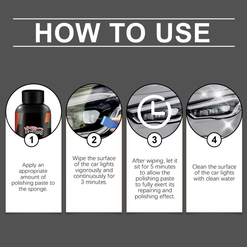 UV Protection Car Headlight Restoration Polish 30ml Removes Yellowing Scratches for Clear Headlamps