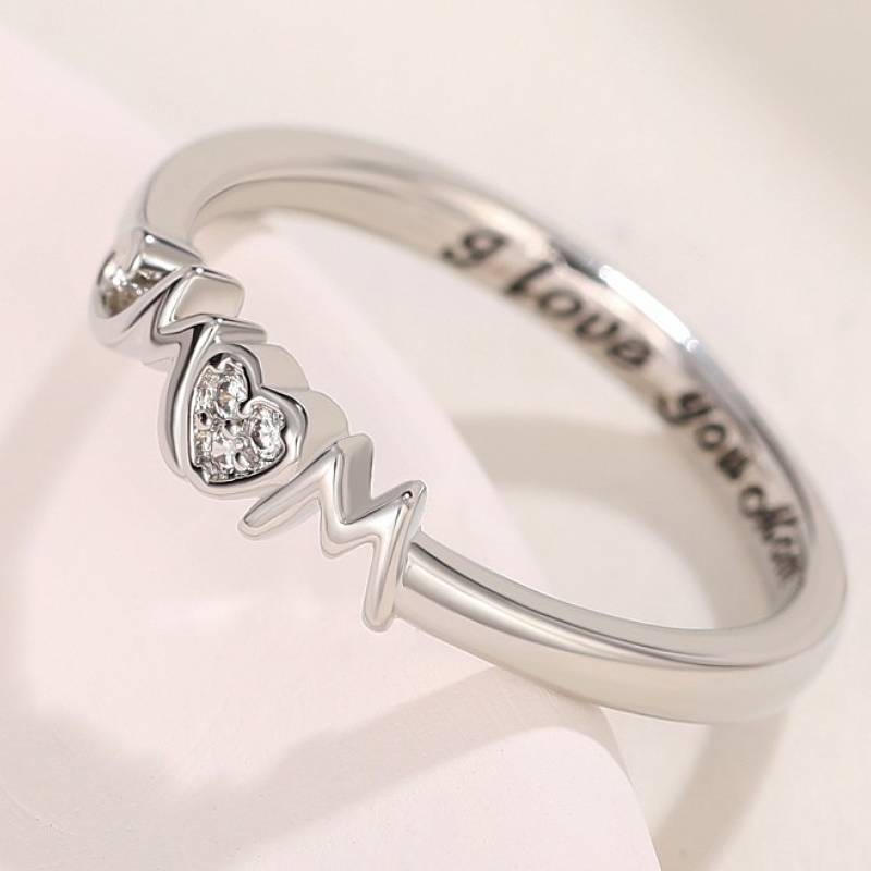 Huitan Heart Shaped Mother s Day Women Ring Gift for Mom Elegant Charming Party Accessories Inlaid Shining CZ Fashion Zircon 6