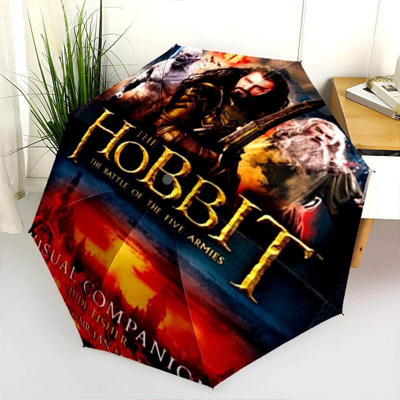 Hobbit Battle Five Armies Folding Umbrella Suitable For All Seasons Portable Gift Travel Three Folds
