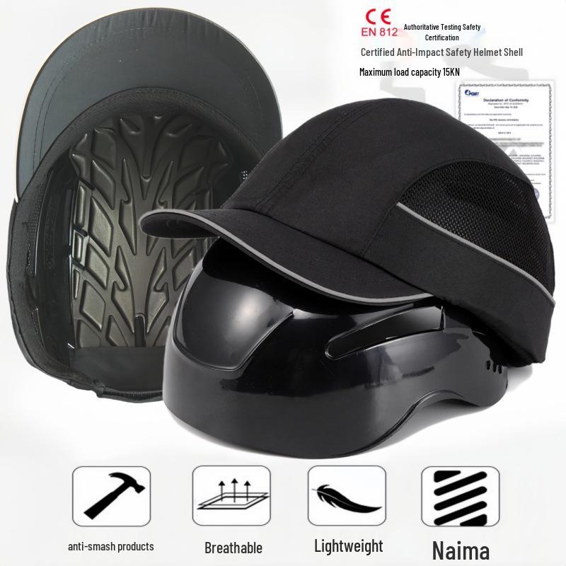 Căciulă de siguranță ușoară, respirabilă, din bumbac, cu căptușeală ABS - Rezistentă la impact și cădere