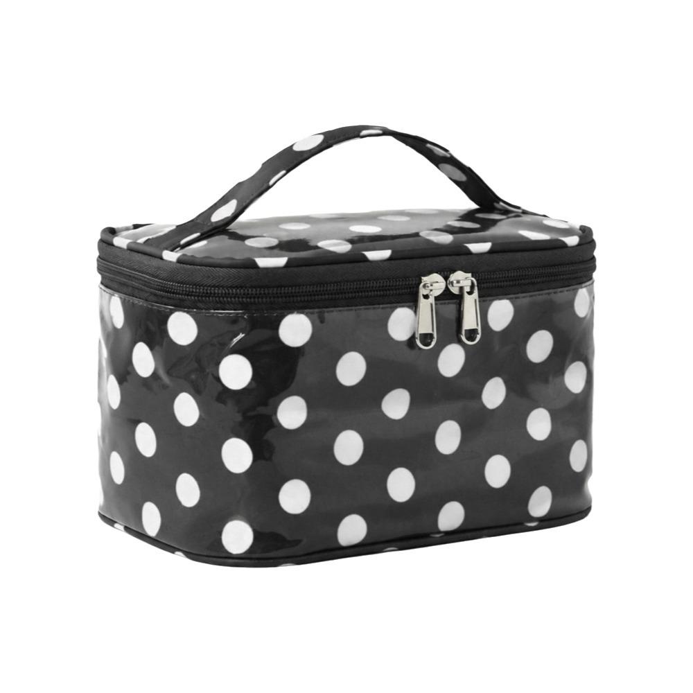 Polka Dot Cosmetic Bag PVC Make Up Organizer Polka Dot PVC Makeup Bag Business Trip