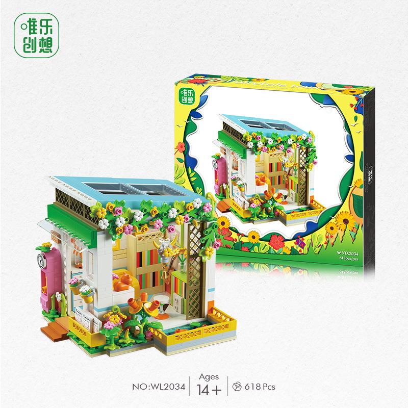Diy Assembly Fairy Tale Town Small Particles Street View Building Block Miniature Diamond Particles Assembly Small House Toys