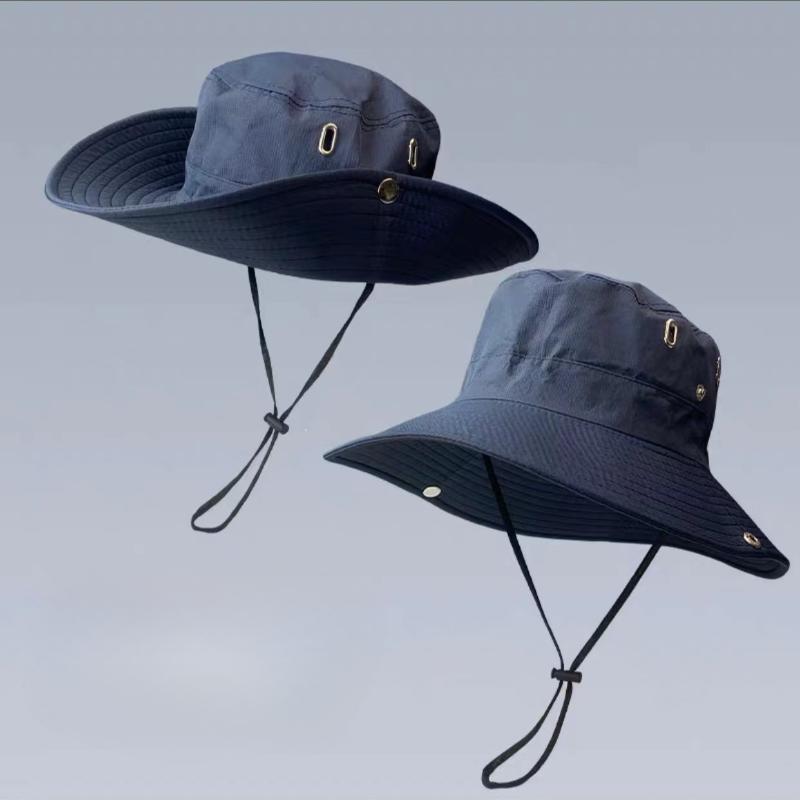 New Folding Men's Wide Brim Sun Hat Waterproof UV Protection Fisherman Hat Bucket Hat for Fishing Hiking Climbing Summer Outdoor