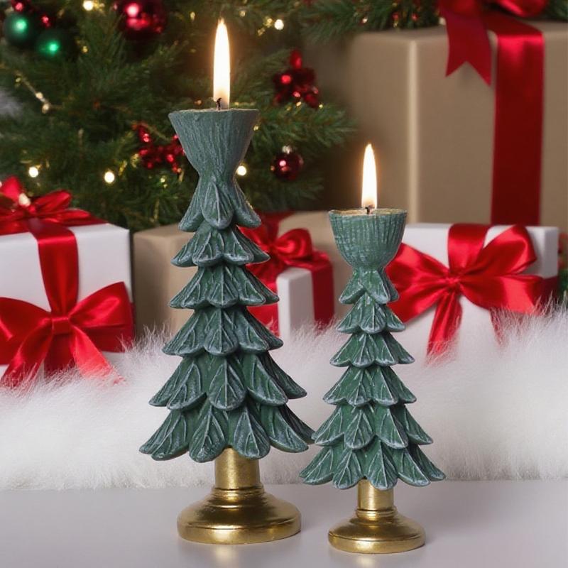 Christmas Tree Candle Holder, Creative Holiday Resin Craft, Christmas Atmosphere Decoration Ornament