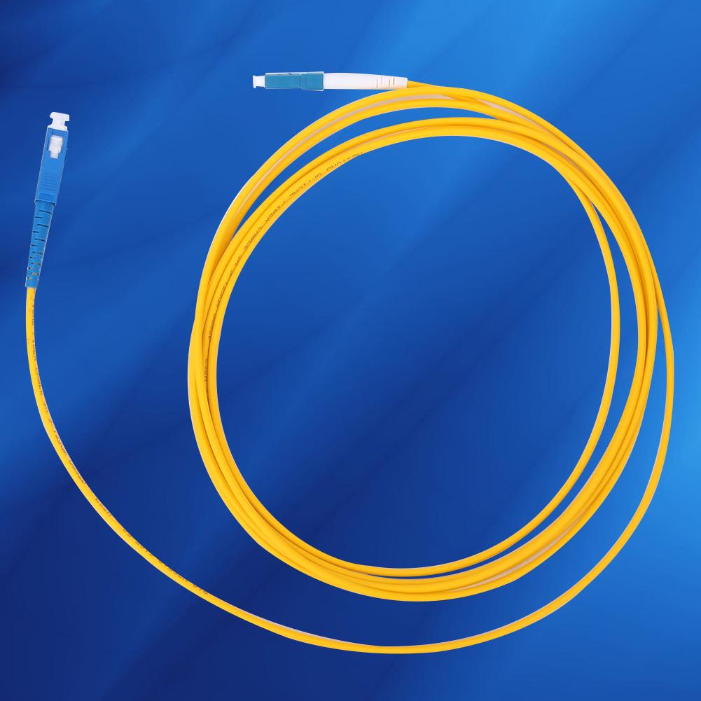 2pcs 3 Meters LC UPC to SC UPC Optical Fiber Patch Cable Cord Yellow