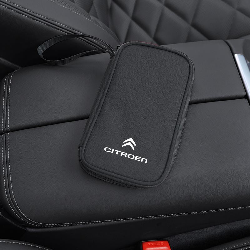 Sac de rangement portable pour chargeur d'écouteurs à câble pour Citroën C4 C3 C2 C1 C5 DS3 Berlingo Xsara Grand Picasso Jumper Cactus