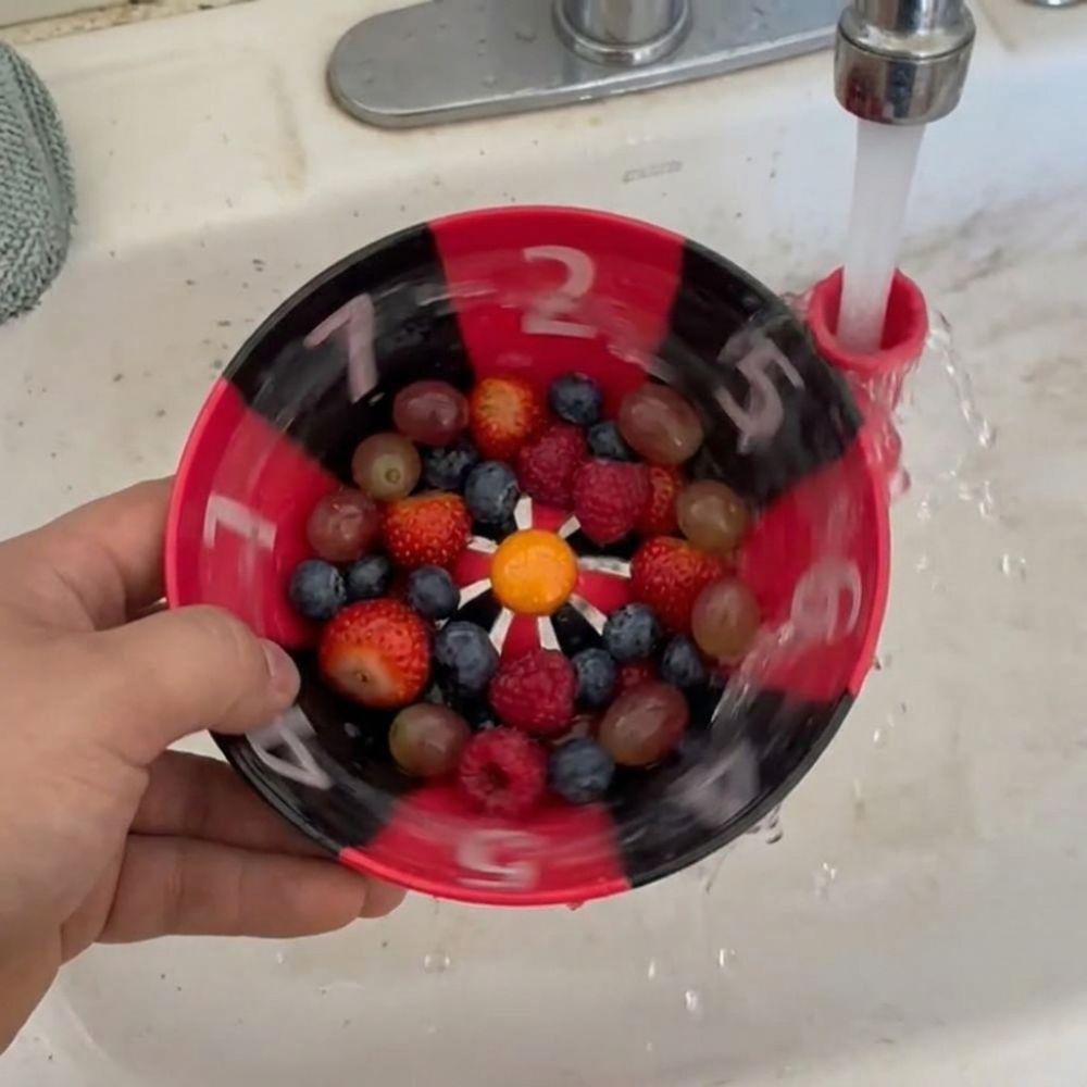 3D-gedruckte automatische Obstwaschschale Schnellentleerung Selbstrotierend Dynamischer Strudel Obstreinigungsschale Große Kapazität Kunststoff