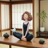 Yoga Girl Figurines Yoga Statue Art Sculpture Figure Resin Home Decoration Desk Ornament, Statuette For Your Desk/Bookshelf