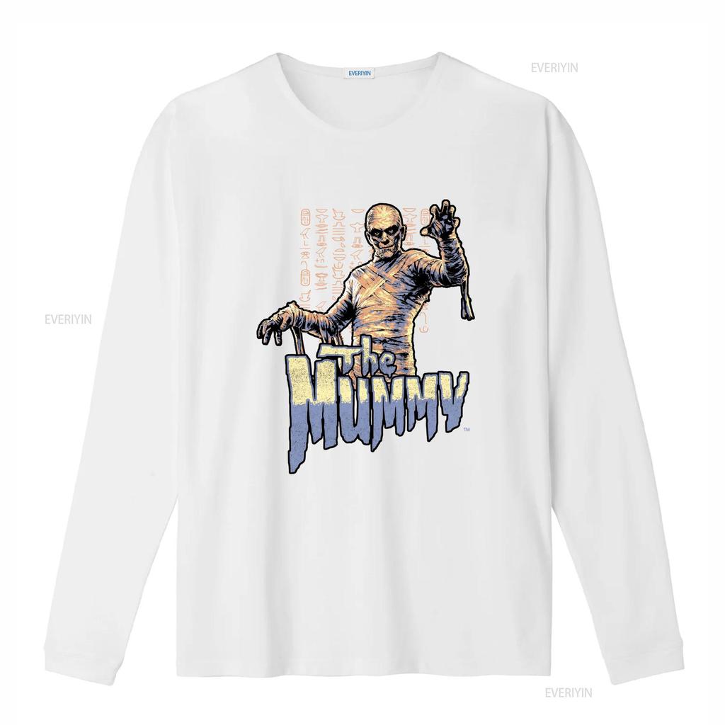 Universal Monster Movies The Mummy Egyptian Hieroglyphs Mens T Shirt vintage Washed Stretched Slightly Unisex designer clothes