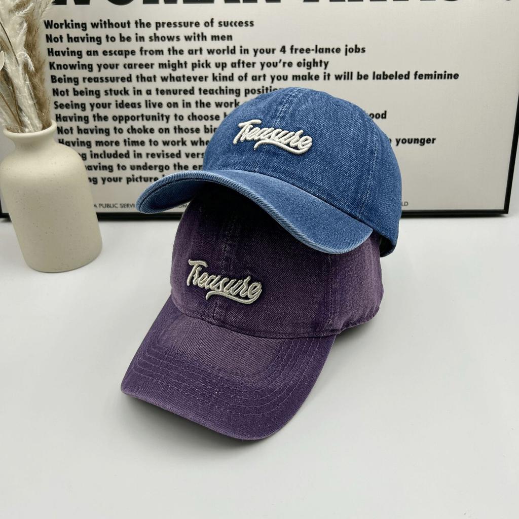 New Fashion Casual Versatile Denim Baseball Cap Men's and Women's Spring and Summer Trend Brand Letter Embroidered Cap
