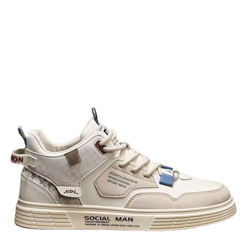 High-top Canvas Shoes Men's Shoes Summer and Autumn New Breathable Little White Shoes Men's Trendy Versatile Sports Board Shoes Trendy Shoes