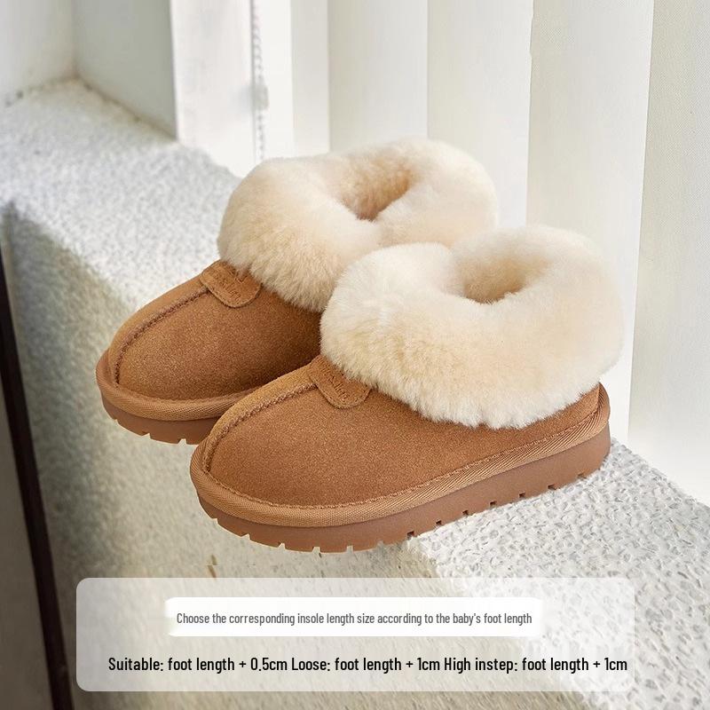 

2025 Winter Kids Snow Boots with Fleece, Waterproof & Non-slip, for Boys & Girls 34 верблюд